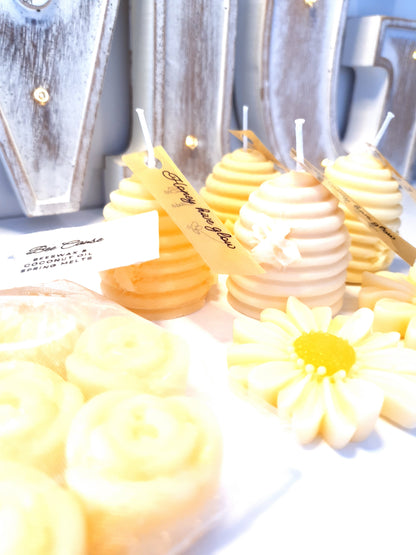 'Honey Hive Glow' Cute Beehive Candle Duo Gift Set.  100% Pure Beeswax.