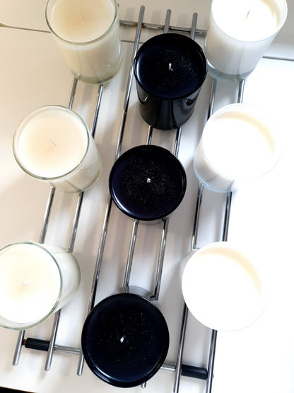 JUNIPER, hand poured, soy wax candle.  Clear glass / white gloss / black gloss range.  260ml.