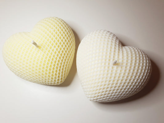 Woven Love Heart Candle.  Hand crafted with 100% beeswax. Treat yourself to the beauty and benefits of beeswax candles.